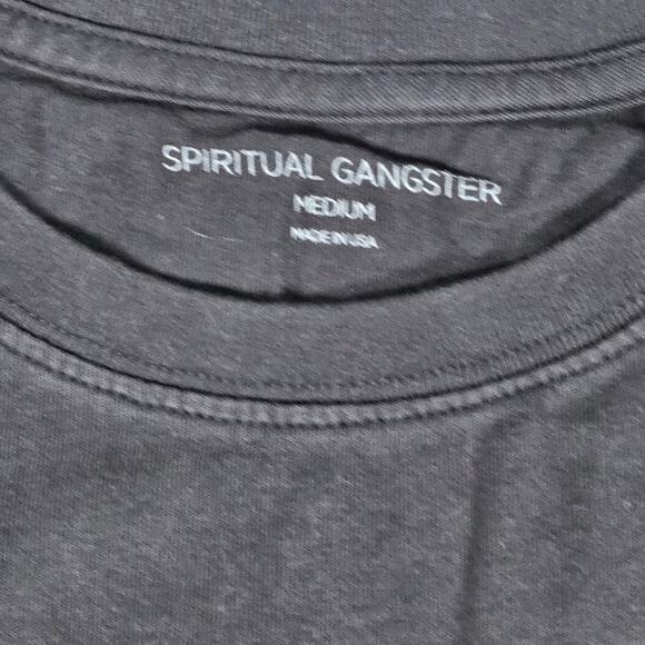 Spiritual Gangster Monogram Short Sleeve T-Shirt Vintage Black M NWT - Picture 5 of 10